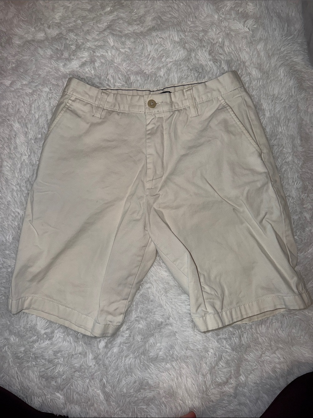 Nautica Men's Cream Flat Front Chino Shorts